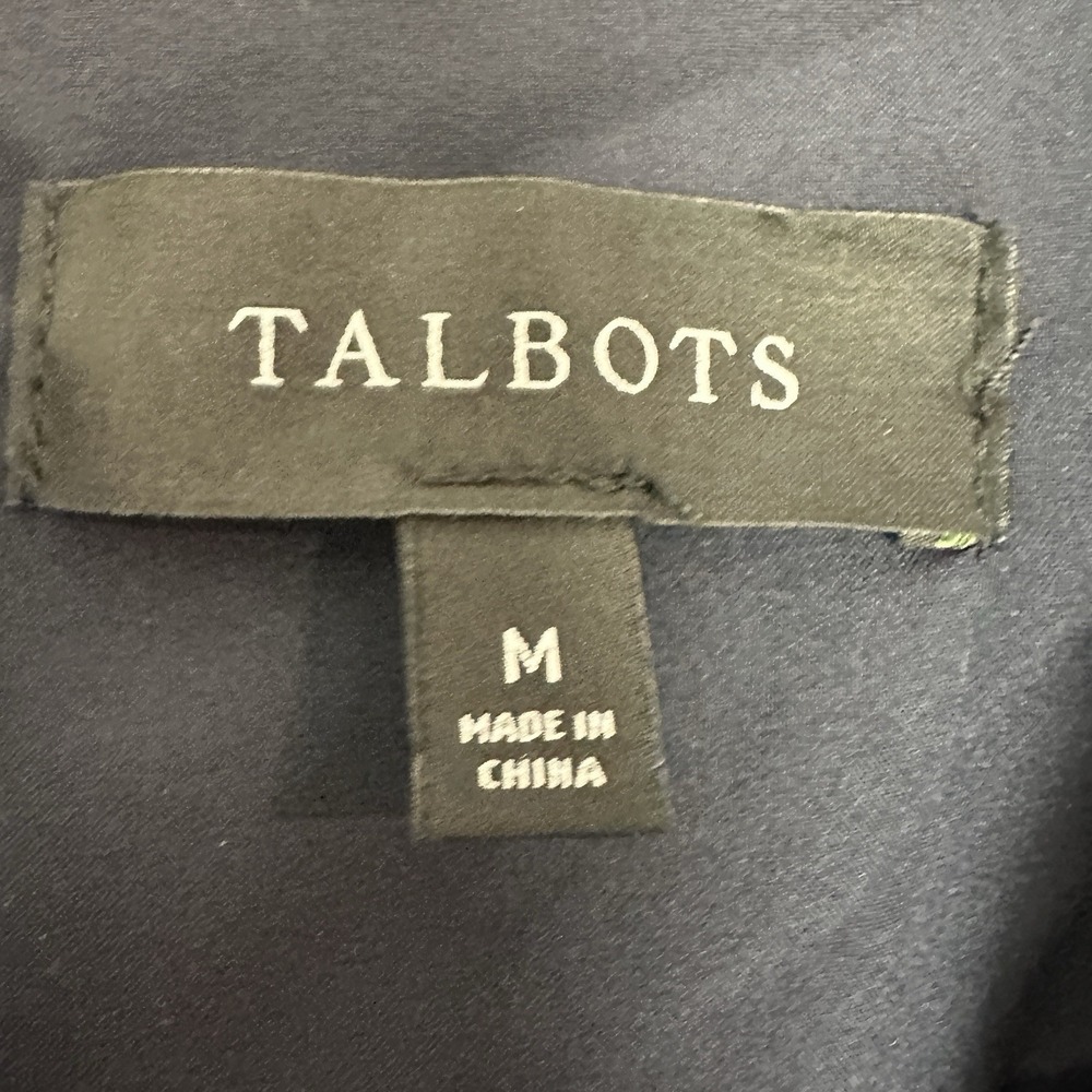 Talbots Blue Button Up Shirt Jacket Shacket Women Size M Collared Pockets - Picture 2 of 8